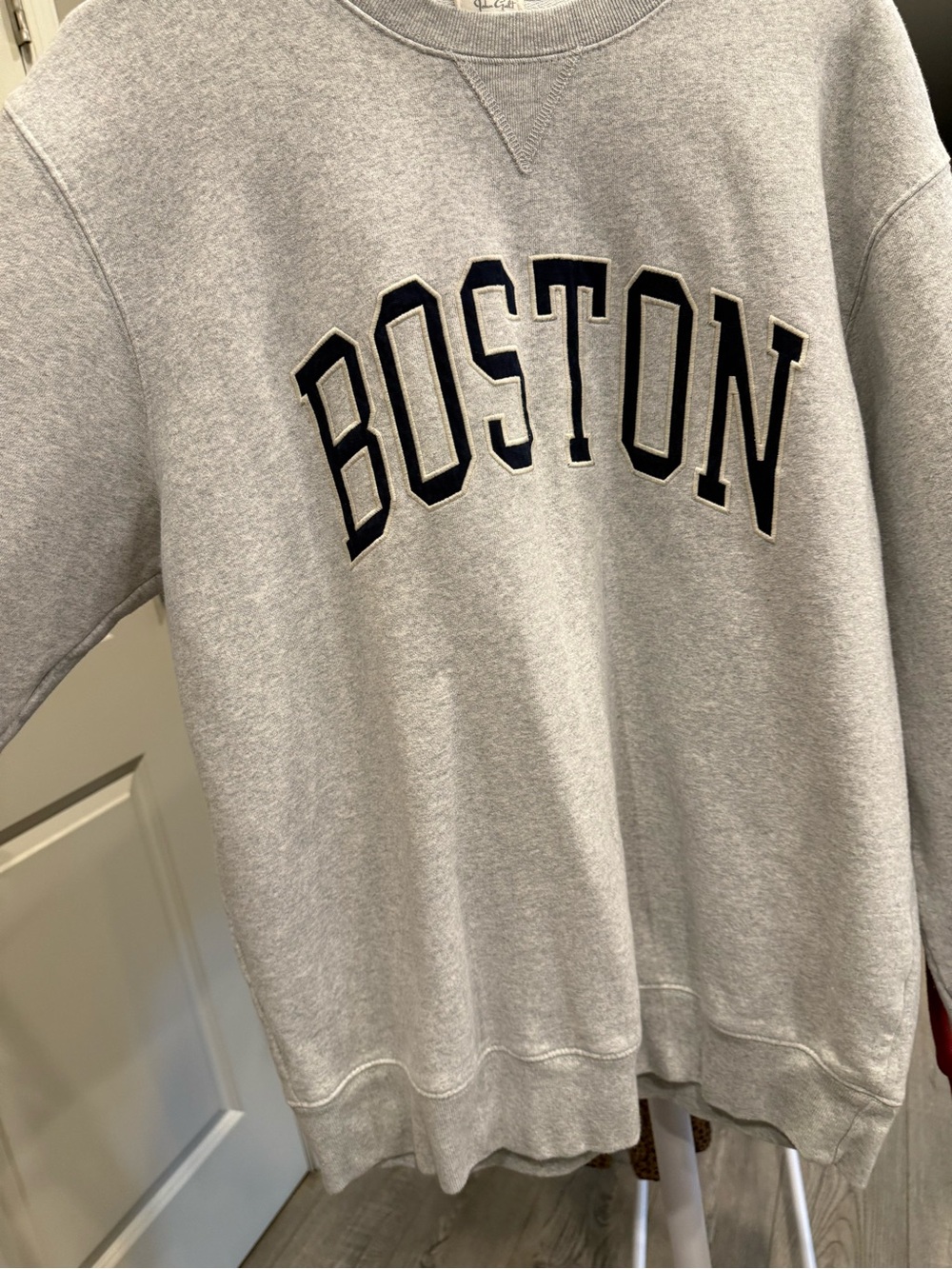 Brandy Melville Gray Crewneck with Black Boston Lettering